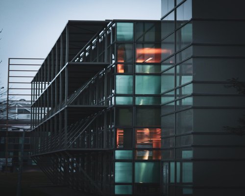 Exterior view of the mumeted library building in Lima, Peru